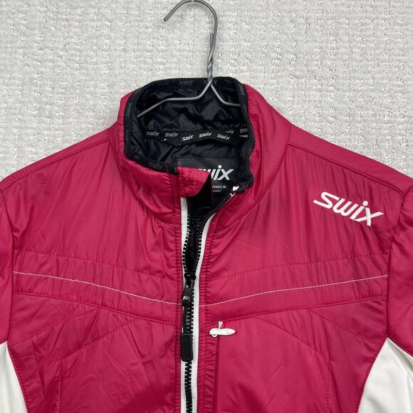 SWIX Quilted Jacket Wom M Pink Full Zip Insulated Lightweight Cross-country Ski - Picture 2 of 16